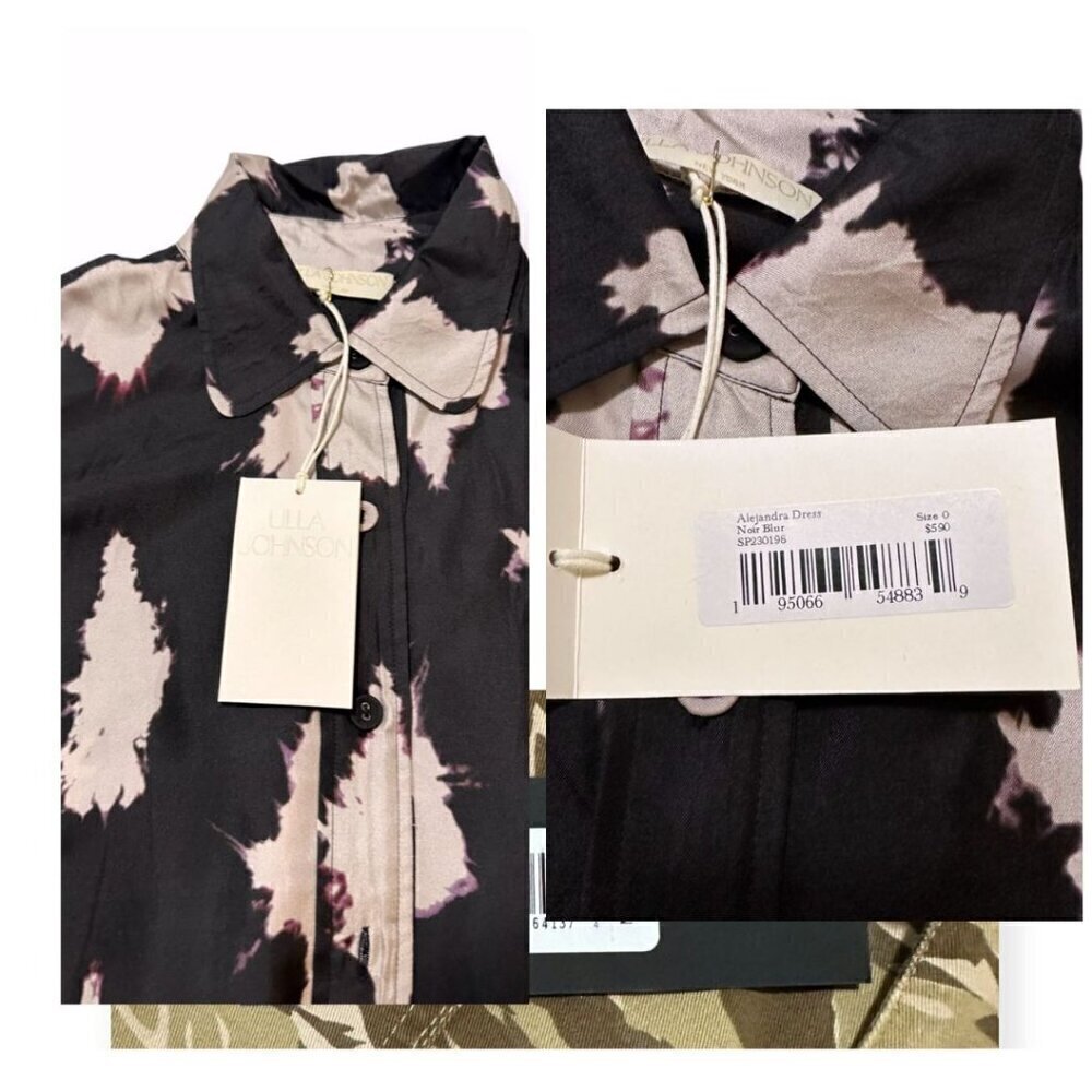 Ulla Johnson Alejandra silk dress, Size‎ 0, Noir Blur, NWT - Picture 6 of 16